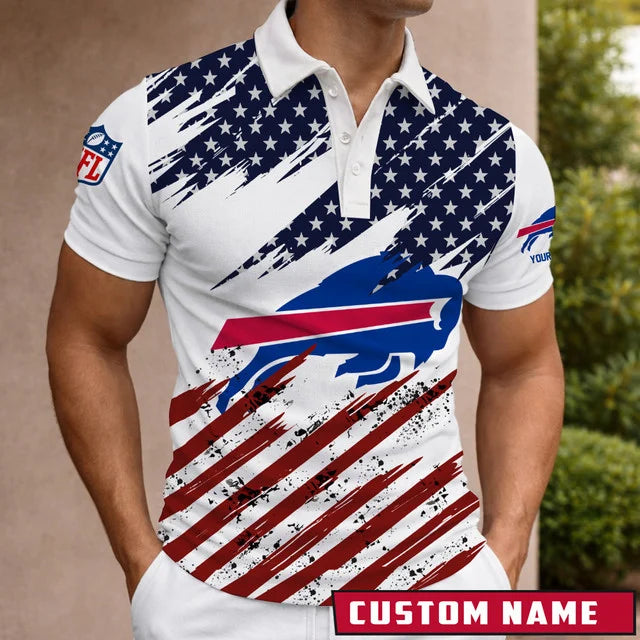 [SPECIAL OFFER] NEW CUSTOMIZED NFL03 BFB BUFFALO BILLS POLO SHIRT
