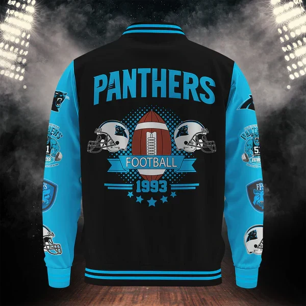 [SPECIAL OFFER] NEW CUSTOMIZED NFL23 CLP CAROLINA PANTHERS BASEBALL JACKET
