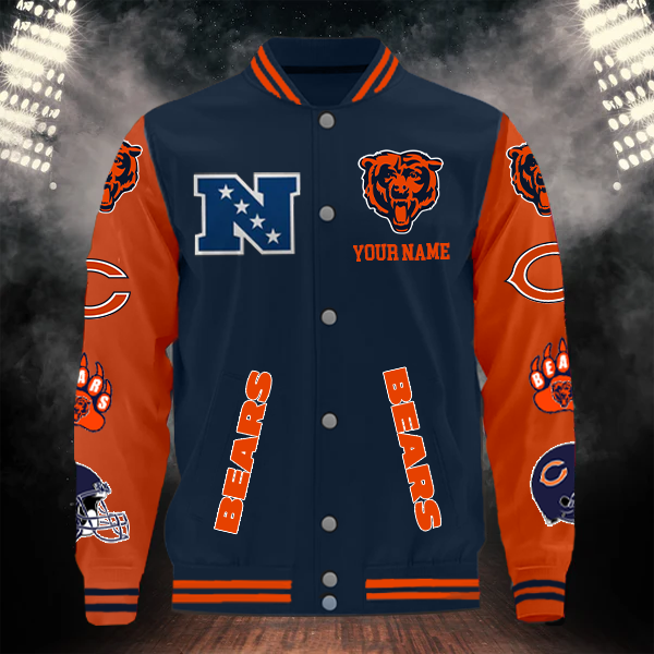 [SPECIAL OFFER] NEW CUSTOMIZED NFL26 CCB CHICAGO BEARS BASEBALL JACKET