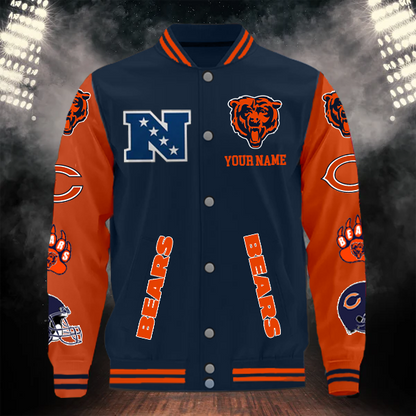 [SPECIAL OFFER] NEW CUSTOMIZED NFL26 CCB CHICAGO BEARS BASEBALL JACKET