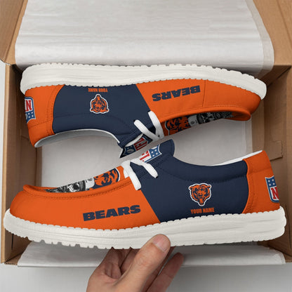 [SPECIAL OFFER] NEW CUSTOMIZED NFL26 CCB CHICAGO BEARS LOAFER SHOES