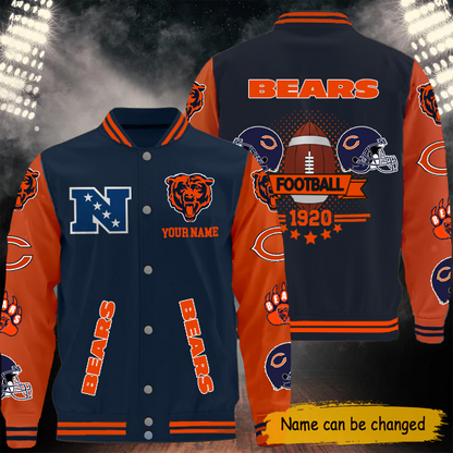 [SPECIAL OFFER] NEW CUSTOMIZED NFL26 CCB CHICAGO BEARS BASEBALL JACKET