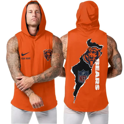 [SPECIAL OFFER] NEW CUSTOMIZED NFL26 CCB CHICAGO BEARS HOODED TANK TOP