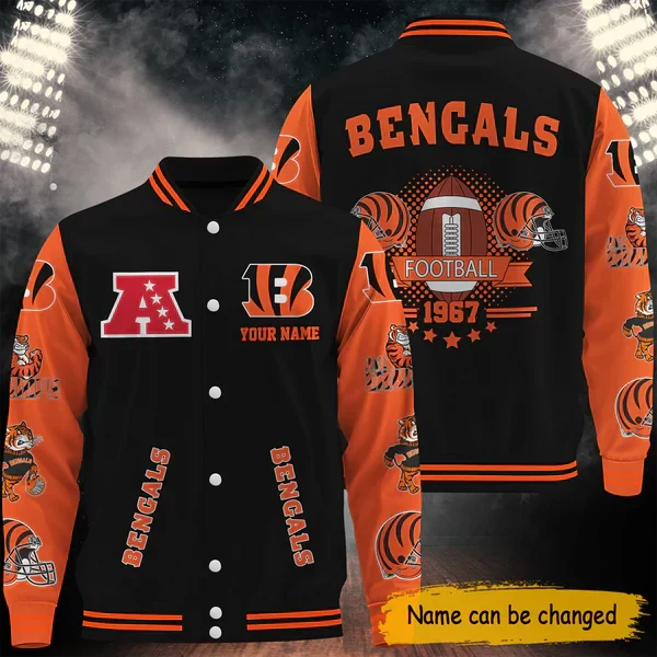 [SPECIAL OFFER] NEW CUSTOMIZED NFL16 CCB CINCINNATI BENGALS BASEBALL JACKET