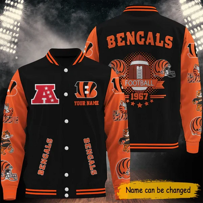 [SPECIAL OFFER] NEW CUSTOMIZED NFL16 CCB CINCINNATI BENGALS BASEBALL JACKET