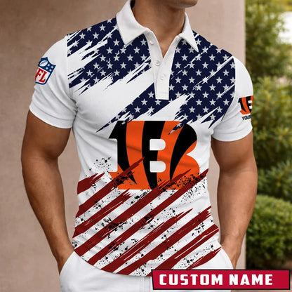 [SPECIAL OFFER] NEW CUSTOMIZED NFL16 CCB CINCINNATI BENGALS POLO SHIRT