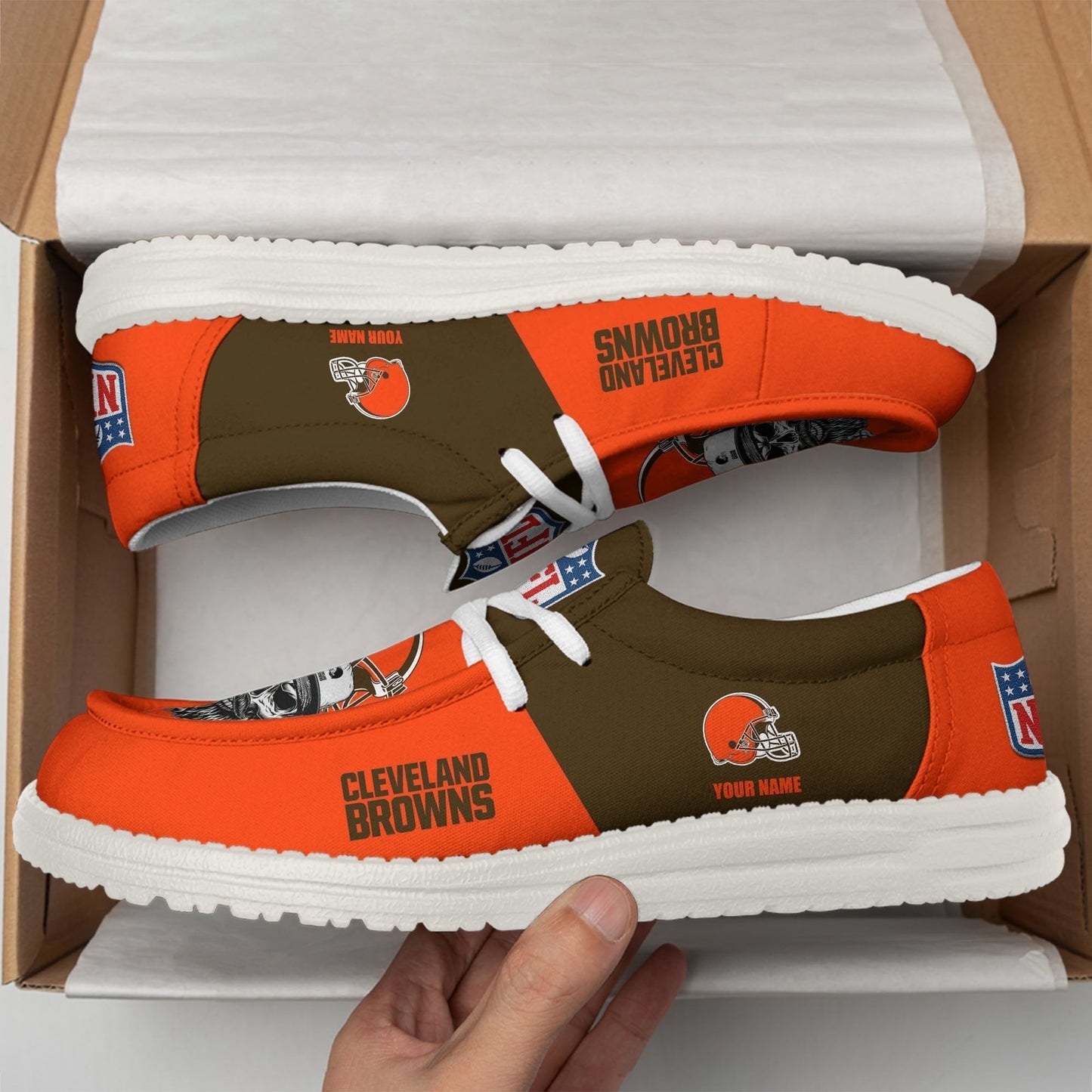 [SPECIAL OFFER] NEW CUSTOMIZED NFL29 CLB CLEVELAND BROWNS LOAFER SHOES