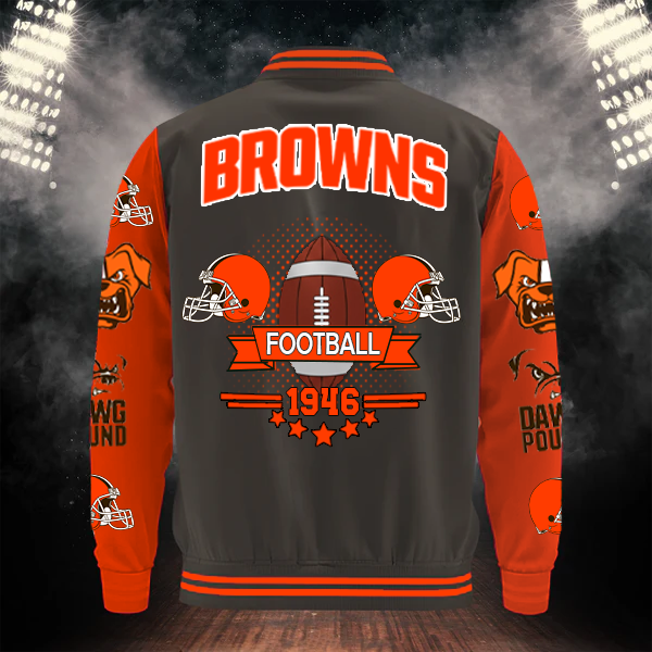 [SPECIAL OFFER] NEW CUSTOMIZED NFL29 CLB CLEVELAND BROWNS BASEBALL JACKET