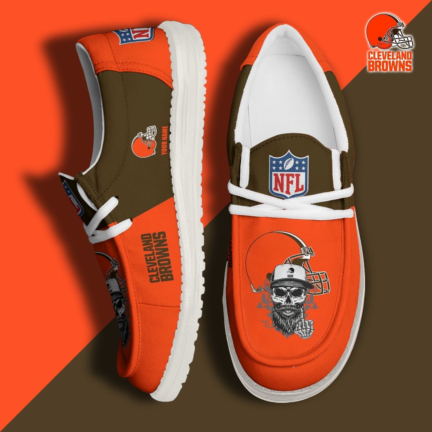 [SPECIAL OFFER] NEW CUSTOMIZED NFL29 CLB CLEVELAND BROWNS LOAFER SHOES