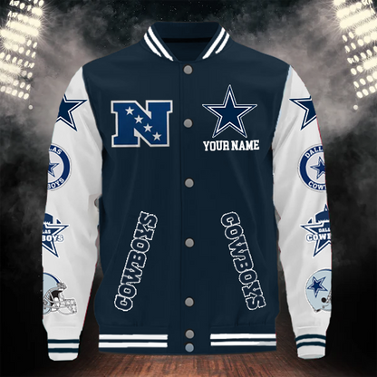 [SPECIAL OFFER] NEW CUSTOMIZED NFL21 DCB DALLAS COWBOYS BASEBALL JACKET