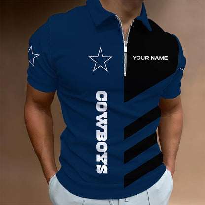 [SPECIAL OFFER] NEW CUSTOMIZED NFL21 DCB DALLAS COWBOYS ZIP POLO SHIRT