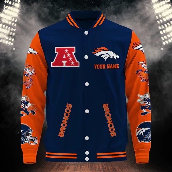 [SPECIAL OFFER] NEW CUSTOMIZED NFL13 DVB DENVER BRONCOS BASEBALL JACKET