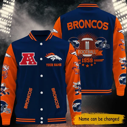 [SPECIAL OFFER] NEW CUSTOMIZED NFL13 DVB DENVER BRONCOS BASEBALL JACKET