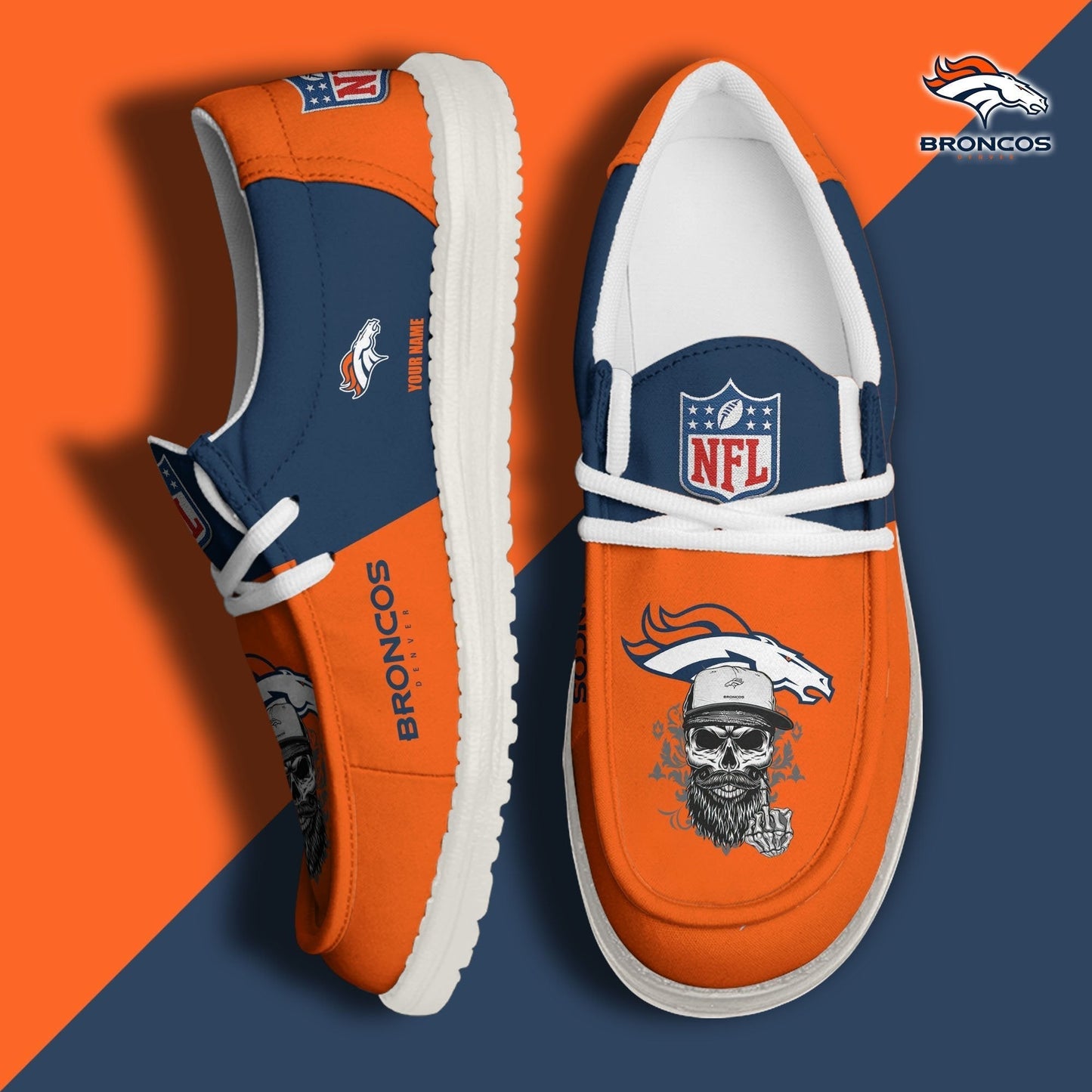 [SPECIAL OFFER] NEW CUSTOMIZED NFL13 DVB DENVER BRONCOS LOAFER SHOES