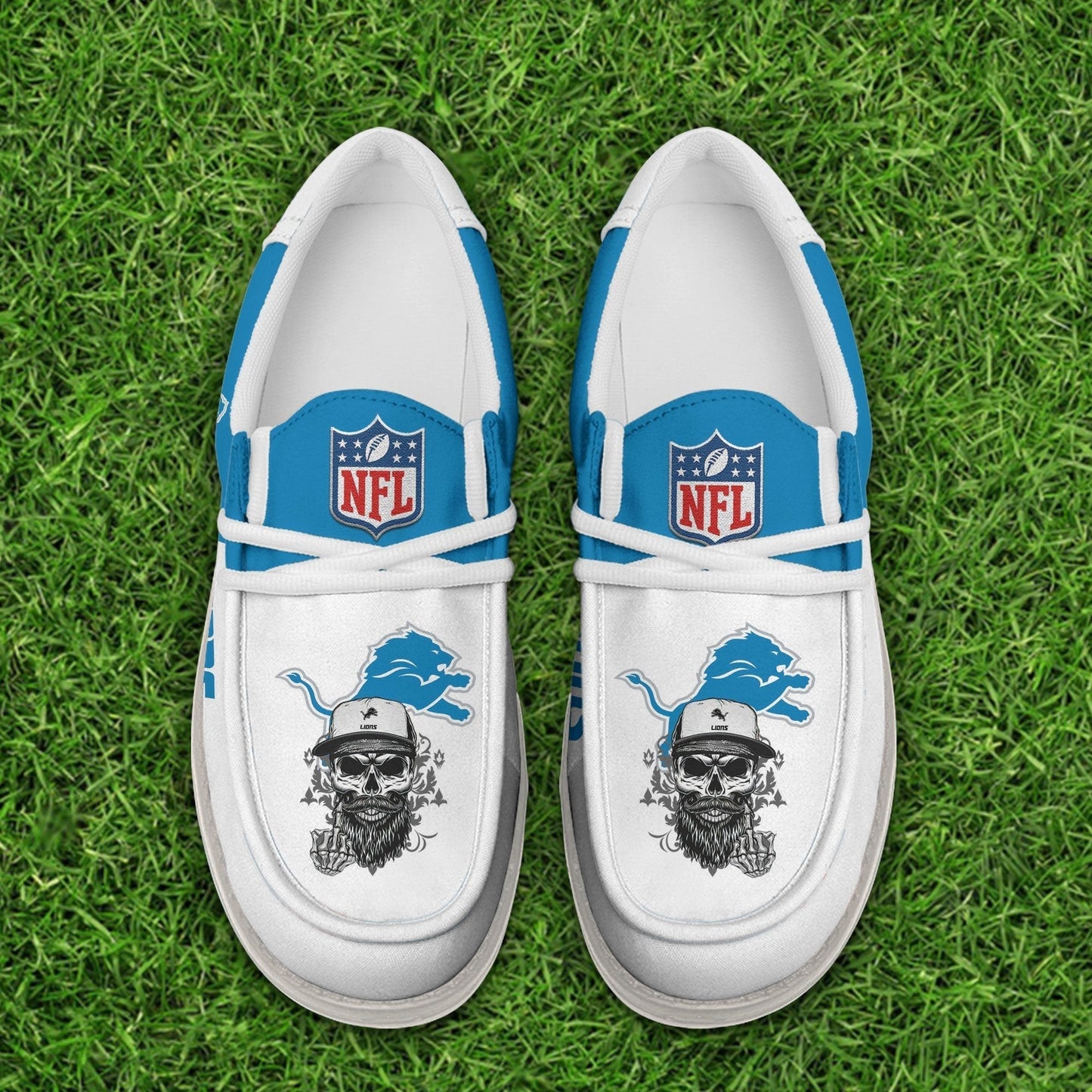 [SPECIAL OFFER] NEW CUSTOMIZED NFL04 DTL DETROIT LIONS LOAFER SHOES