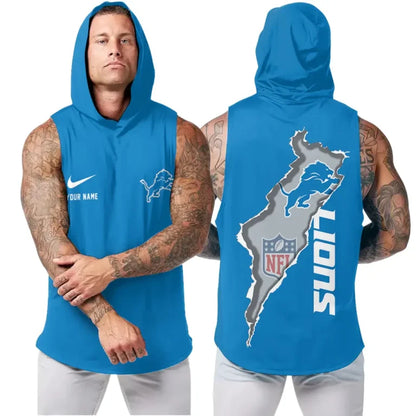 [SPECIAL OFFER] NEW CUSTOMIZED NFL04 DTL DETROIT LIONS HOODED TANK TOP
