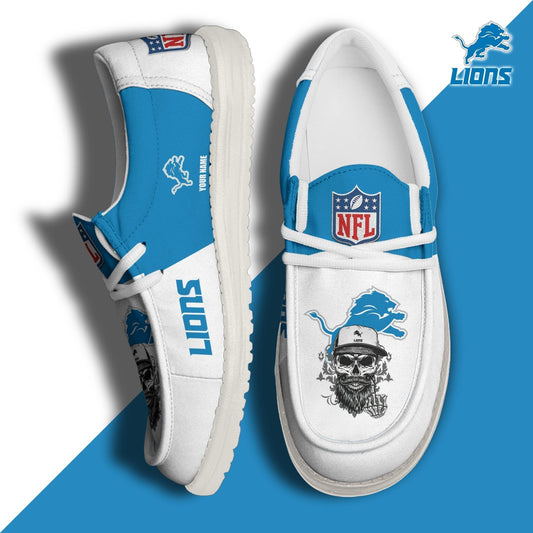 [SPECIAL OFFER] NEW CUSTOMIZED NFL04 DTL DETROIT LIONS LOAFER SHOES