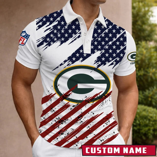 [SPECIAL OFFER] NEW CUSTOMIZED NFL08 GBP GREEN BAY PACKERS POLO SHIRT