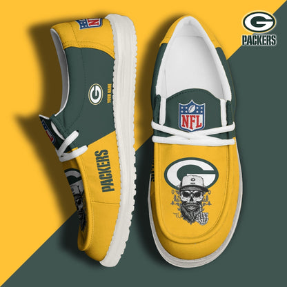[SPECIAL OFFER] NEW CUSTOMIZED NFL08 GBP GREEN BAY PACKERS LOAFER SHOES