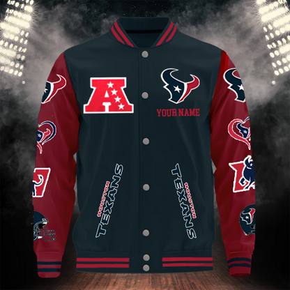 [SPECIAL OFFER] NEW CUSTOMIZED NFL15 HTT HOUSTON TEXANS BASEBALL JACKET