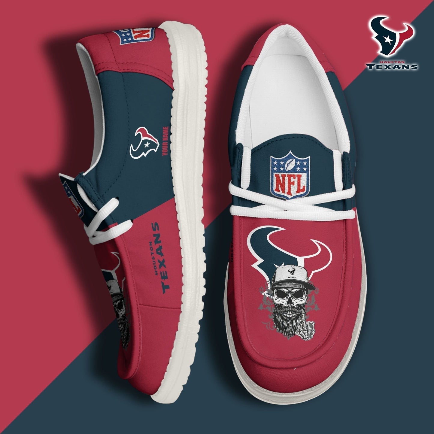 [SPECIAL OFFER] NEW CUSTOMIZED NFL15 HTT HOUSTON TEXANS LOAFER SHOES
