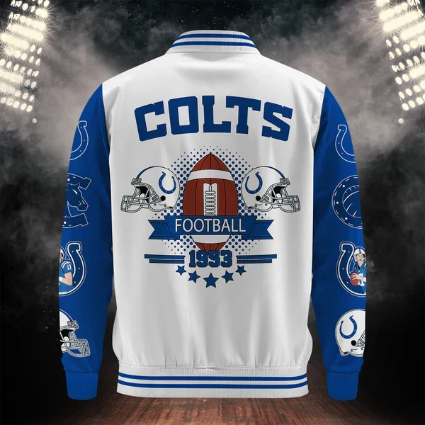 [SPECIAL OFFER] NEW CUSTOMIZED NFL17 IDC INDIANAPOLIS COLTS BASEBALL JACKET