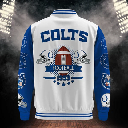 [SPECIAL OFFER] NEW CUSTOMIZED NFL17 IDC INDIANAPOLIS COLTS BASEBALL JACKET