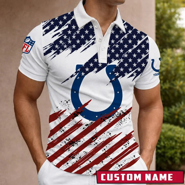 [SPECIAL OFFER] NEW CUSTOMIZED NFL17 IDC INDIANAPOLIS COLTS POLO SHIRT