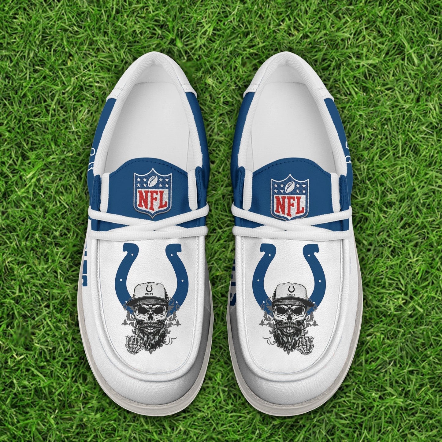 [SPECIAL OFFER] NEW CUSTOMIZED NFL17 IDC INDIANAPOLIS COLTS LOAFER SHOES