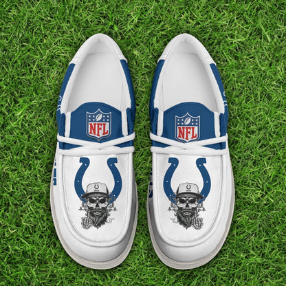 [SPECIAL OFFER] NEW CUSTOMIZED NFL17 IDC INDIANAPOLIS COLTS LOAFER SHOES