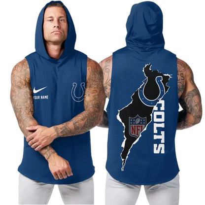 [SPECIAL OFFER] NEW CUSTOMIZED NFL17 IDC INDIANAPOLIS COLTS HOODED TANK TOP