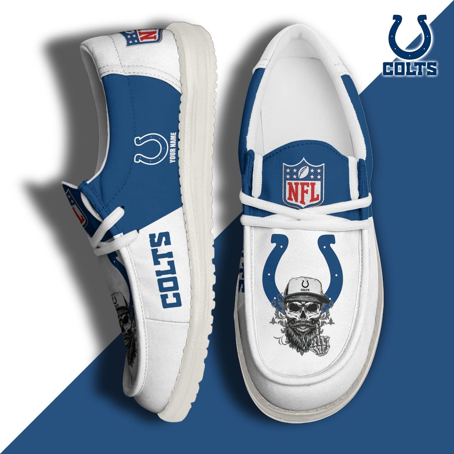 [SPECIAL OFFER] NEW CUSTOMIZED NFL17 IDC INDIANAPOLIS COLTS LOAFER SHOES