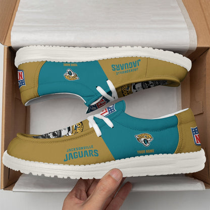 [SPECIAL OFFER] NEW CUSTOMIZED NFL30 JSJ JACKSONVILLE JAGUARS LOAFER SHOES
