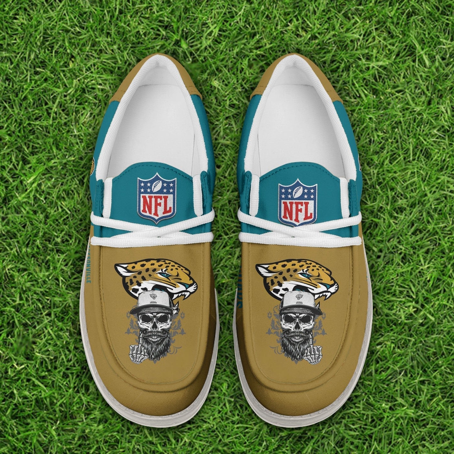 [SPECIAL OFFER] NEW CUSTOMIZED NFL30 JSJ JACKSONVILLE JAGUARS LOAFER SHOES