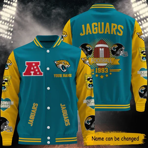 [SPECIAL OFFER] NEW CUSTOMIZED NFL30 JSJ JACKSONVILLE JAGUARS BASEBALL JACKET