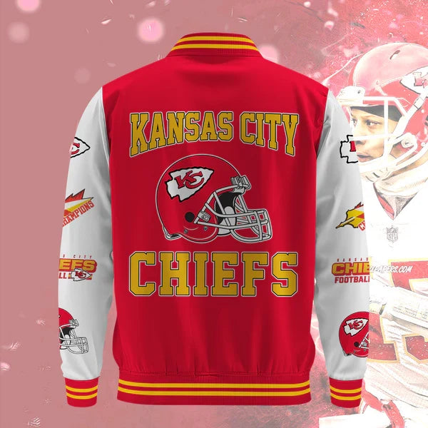 [SPECIAL OFFER] NEW CUSTOMIZED NFL01 KCC KANSAS CITY CHIEFS BASEBALL JACKET