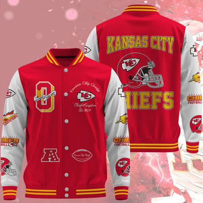 [SPECIAL OFFER] NEW CUSTOMIZED NFL01 KCC KANSAS CITY CHIEFS BASEBALL JACKET