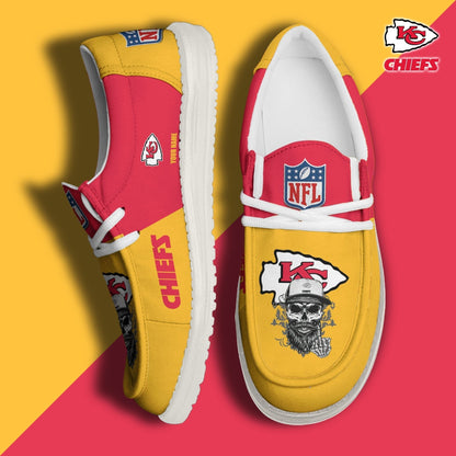 [SPECIAL OFFER] NEW CUSTOMIZED NFL01 KCC KANSAS CITY CHIEFS LOAFER SHOES