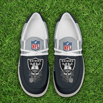 [SPECIAL OFFER] NEW CUSTOMIZED NFL07 LVR LAS VEGAS RAIDERS LOAFER SHOES