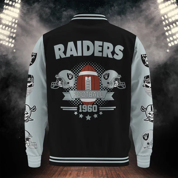 [SPECIAL OFFER] NEW CUSTOMIZED NFL07 LVR LAS VEGAS RAIDERS BASEBALL JACKET