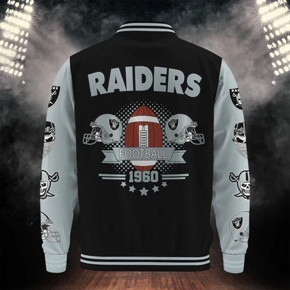[SPECIAL OFFER] NEW CUSTOMIZED NFL07 LVR LAS VEGAS RAIDERS BASEBALL JACKET