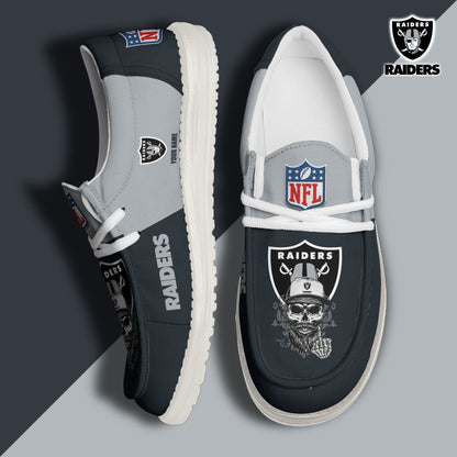 [SPECIAL OFFER] NEW CUSTOMIZED NFL07 LVR LAS VEGAS RAIDERS LOAFER SHOES