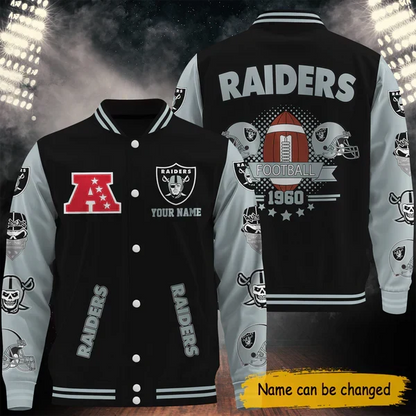 [SPECIAL OFFER] NEW CUSTOMIZED NFL07 LVR LAS VEGAS RAIDERS BASEBALL JACKET