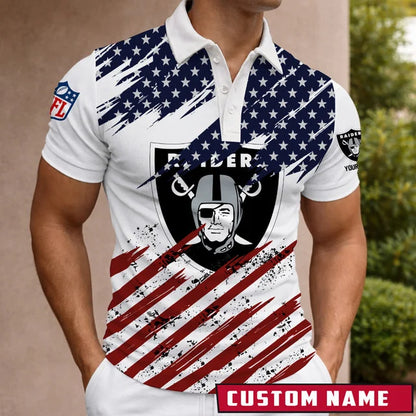 [SPECIAL OFFER] NEW CUSTOMIZED NFL07 LVR LAS VEGAS RAIDERS POLO SHIRT