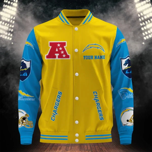 [SPECIAL OFFER] NEW CUSTOMIZED NFL09 LAC LOS ANGELES CHARGERS BASEBALL JACKET