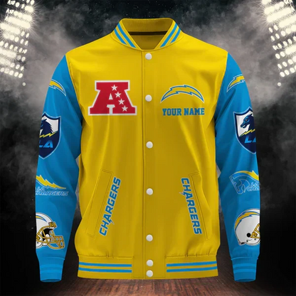 [SPECIAL OFFER] NEW CUSTOMIZED NFL09 LAC LOS ANGELES CHARGERS BASEBALL JACKET