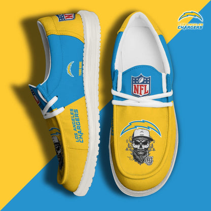 [SPECIAL OFFER] NEW CUSTOMIZED NFL09 LAC LOS ANGELES CHARGERS LOAFER SHOES