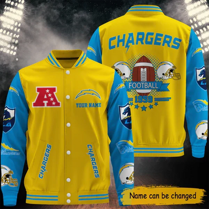 [SPECIAL OFFER] NEW CUSTOMIZED NFL09 LAC LOS ANGELES CHARGERS BASEBALL JACKET