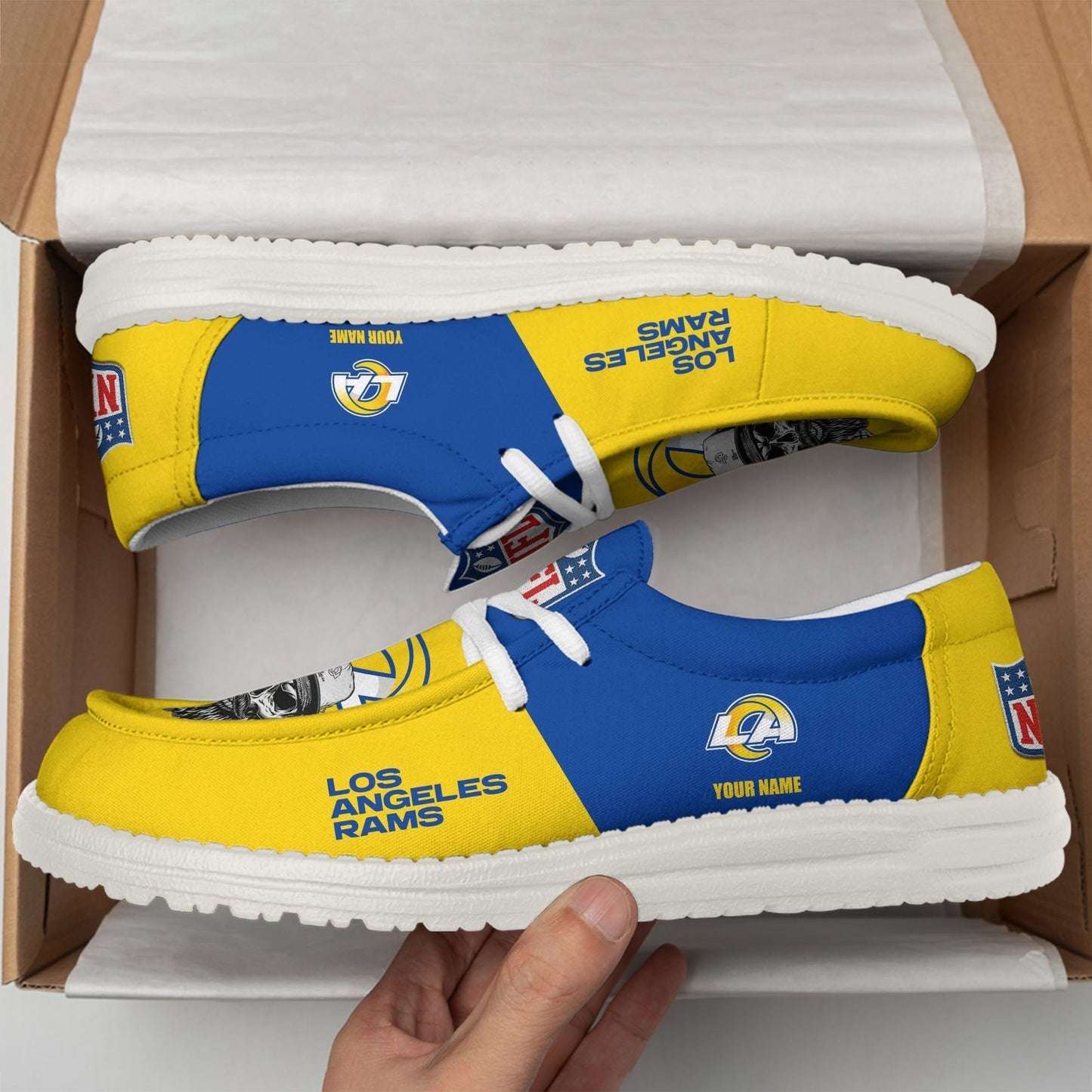[SPECIAL OFFER] NEW CUSTOMIZED NFL22 LAR LOS ANGELES RAMS LOAFER SHOES