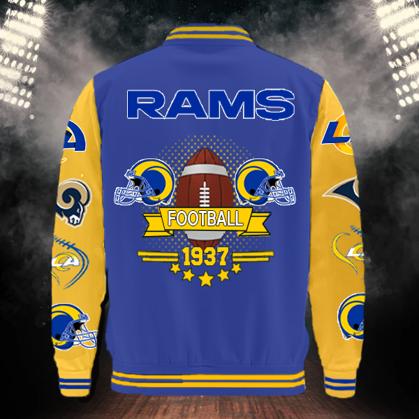 [SPECIAL OFFER] NEW CUSTOMIZED NFL22 LAR LOS ANGELES RAMS BASEBALL JACKET